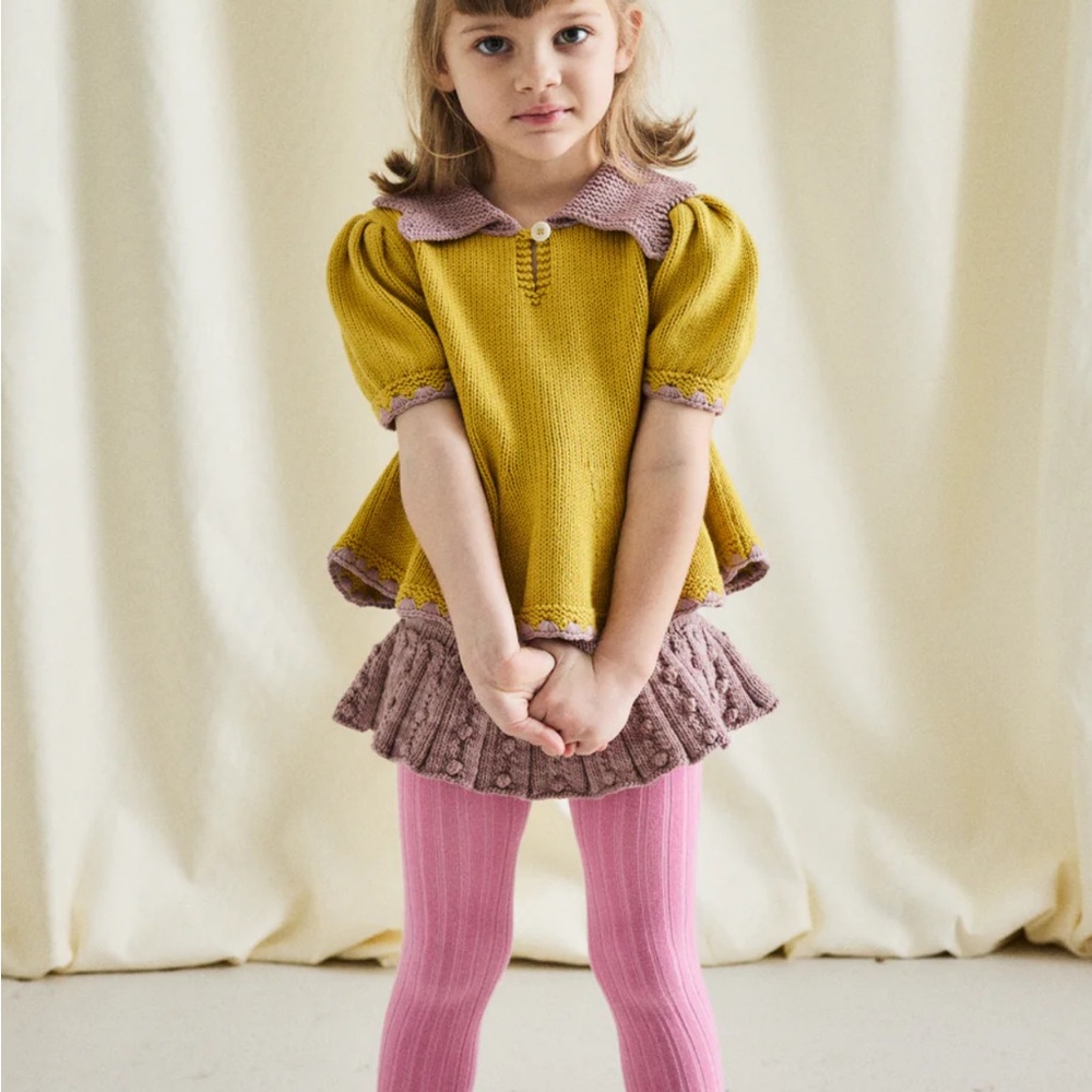 Misha & Puff skirt bloomers eyelet popcorn sweater skirt tie waist 18-24 months - Picture 4 of 15